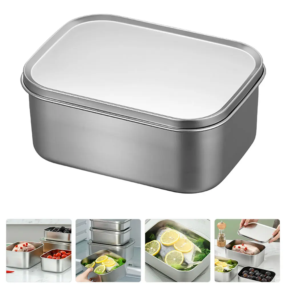 Premium Stainless Steel Food Container Bento Lunch Box Portable Storage Case Sealing Fresh Keeping Box Outdoor Picnic Camping