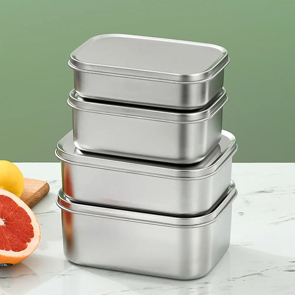Premium Stainless Steel Food Container Bento Lunch Box Portable Storage Case Sealing Fresh Keeping Box Outdoor Picnic Camping