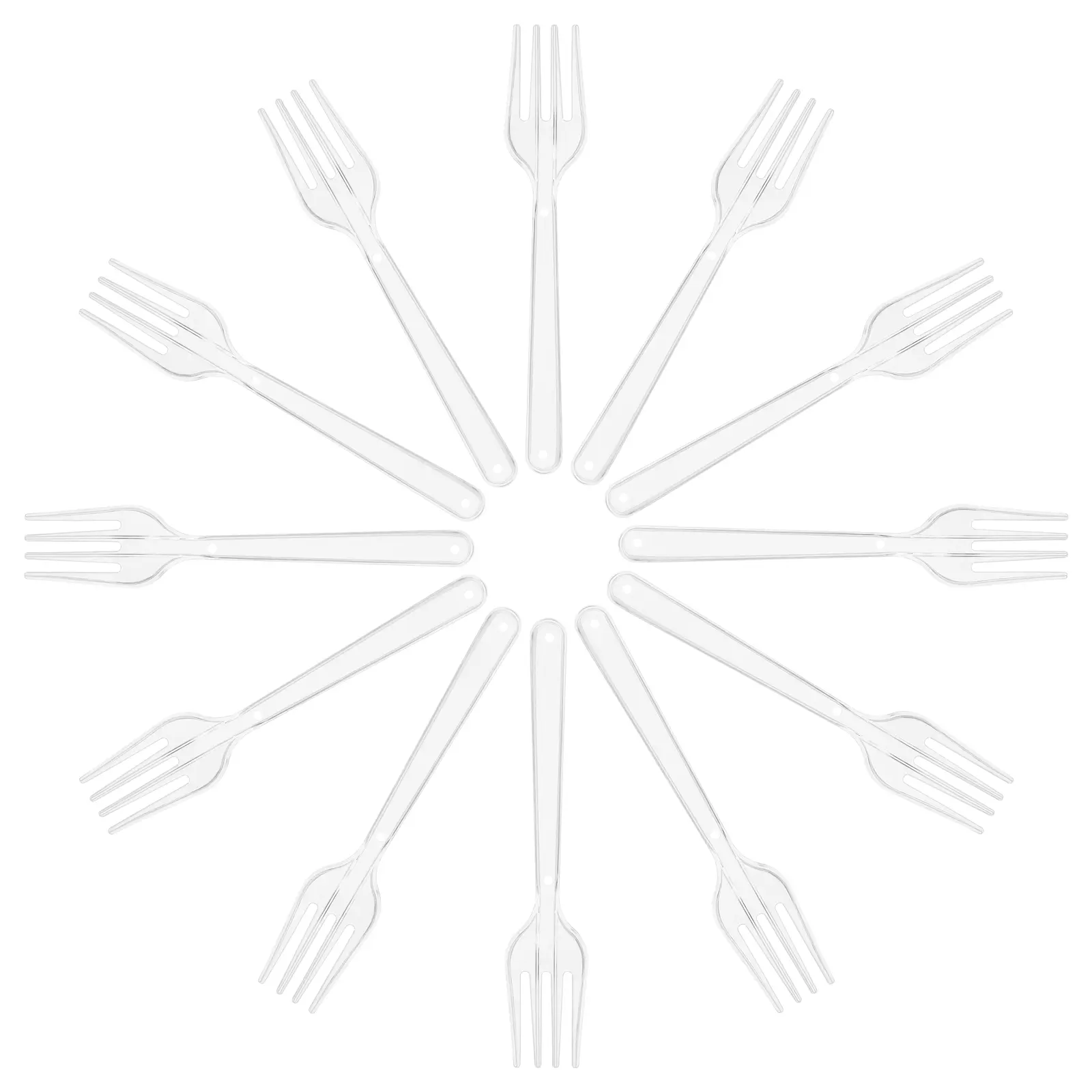 100pcs Transparent Forks Disposable Plastic Utensils Party Dinner Tools Kitchen Dining Accessories Salad Tableware