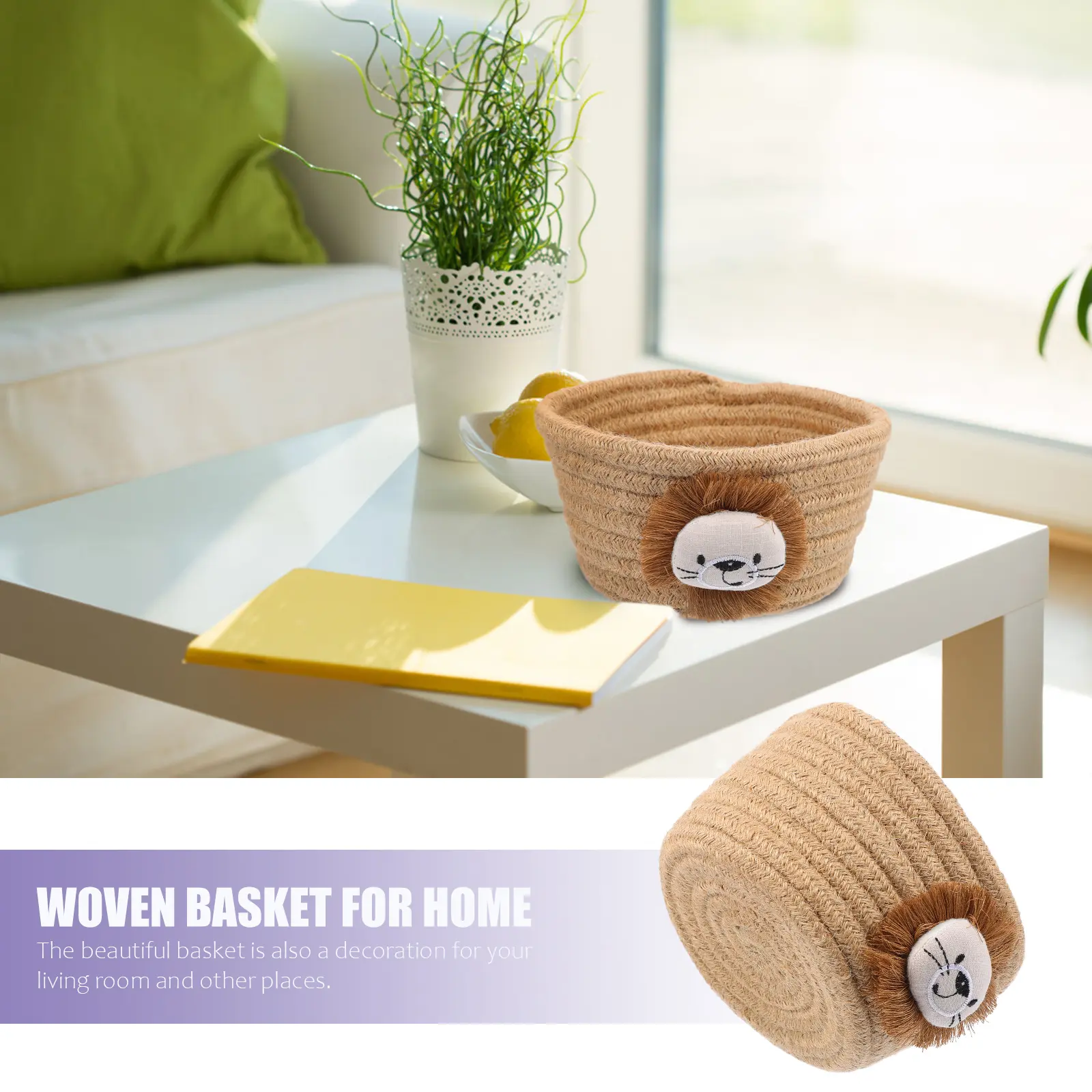 Woven Storage Basket Cotton Rope Organizer For Home Restaurant Storage Container Desktop Organizer Woven Basket For Home