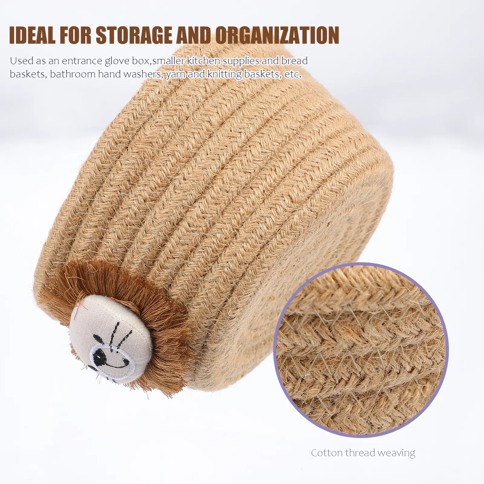 Woven Storage Basket Cotton Rope Organizer For Home Restaurant Storage Container Desktop Organizer Woven Basket For Home