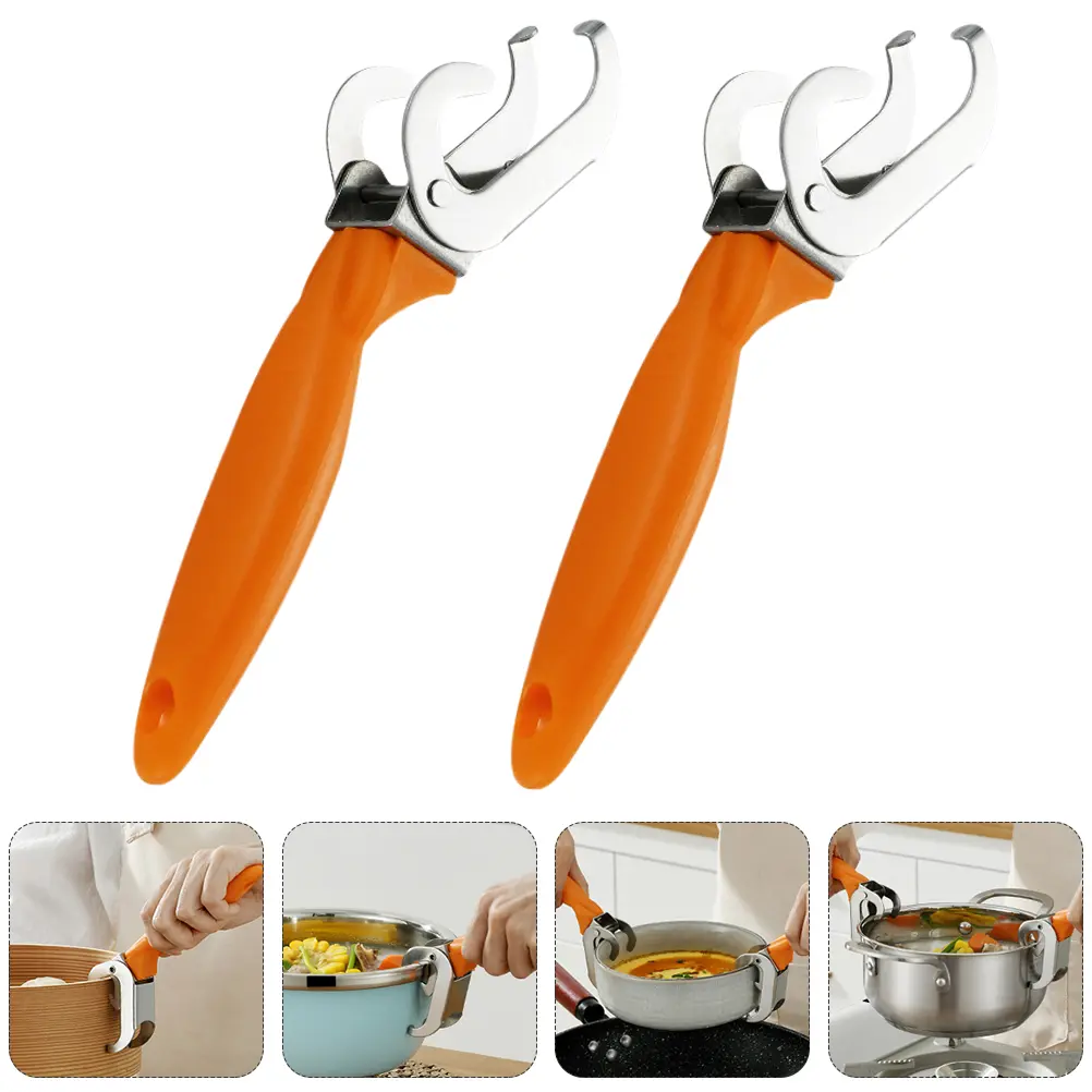 2Pcs Stainless AntiHot Bowl Clip Dish Holder Kitchen Tool Safe Cooking Practical Anti Hot Bowl Clip Design Protect Hands