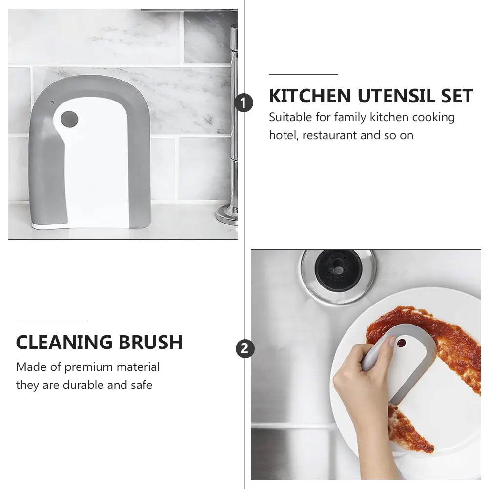 Soft Silicone Brush Set Kitchen Utensil Tools Durable Easy Storage Handle Hole Restaurant Home Use Kitchen Cleaning Tools