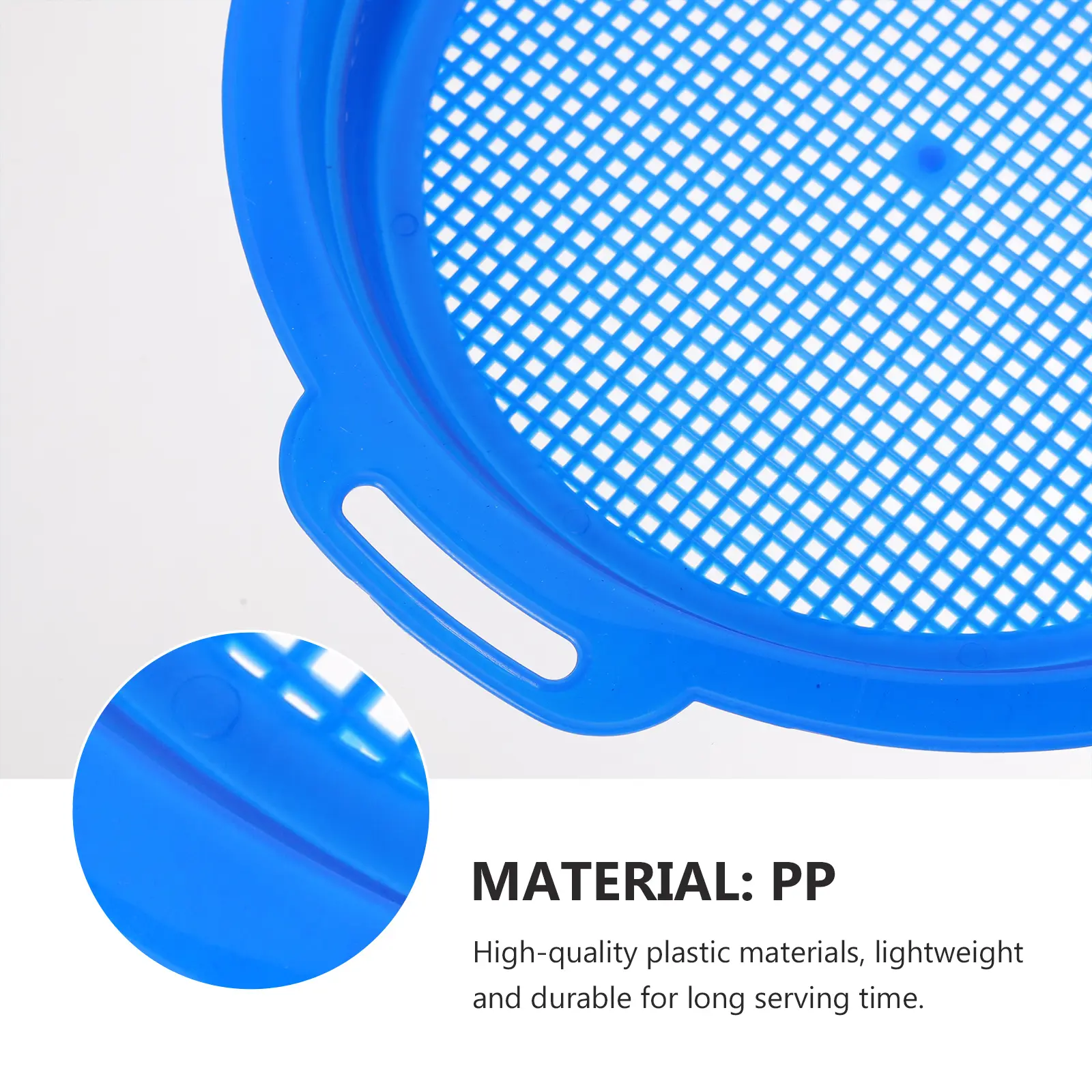 4pcs Garden Sieve Soil Filter Lightweight Durable Plastic Reusable for Planting Beach Sand Gardening Tools Spade Shovel