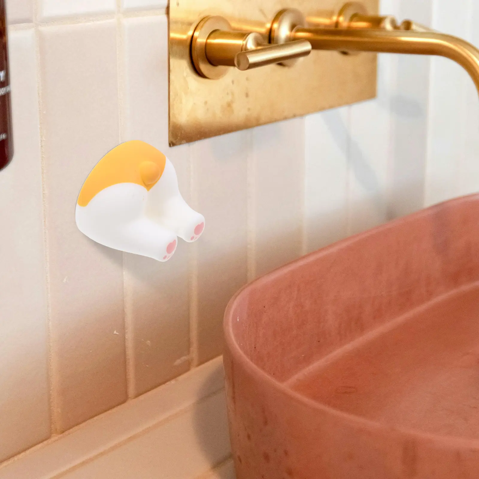 Cute Dog Tail Toothbrush Holder Wall Mounted Adhesive No Drill Kids Cartoon Animal Organizer Bathroom Shower Accessories Space