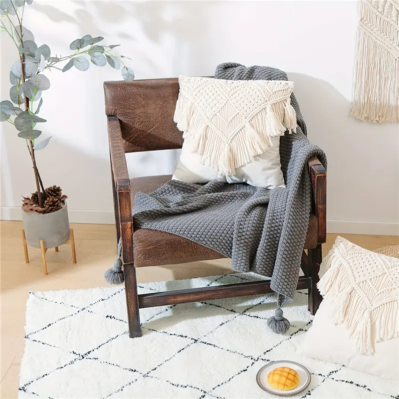 Bohemian Knit Tassels Fashion Pillow Cover Cushion Cover Decoration Homestay Sofa Bedroom Headboard Woven Pillow Cover