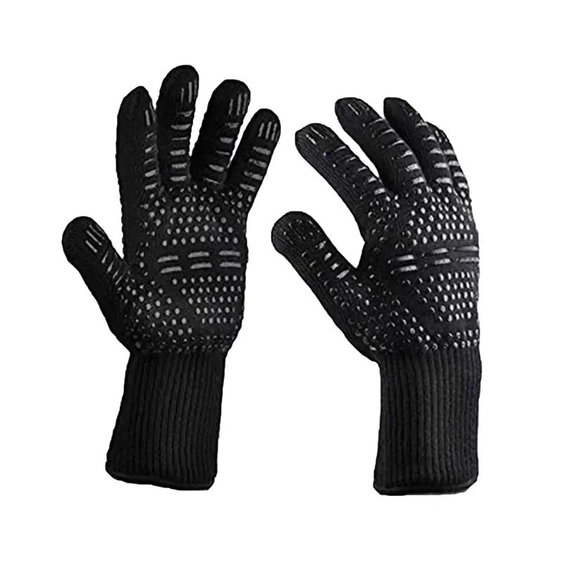 1 pc  Anti-scald Gloves Heat Glove Resistant BBQ Oven Gloves Kitchen Fireproof Barbecue Gloves Anti-slip Gloves For Cooking