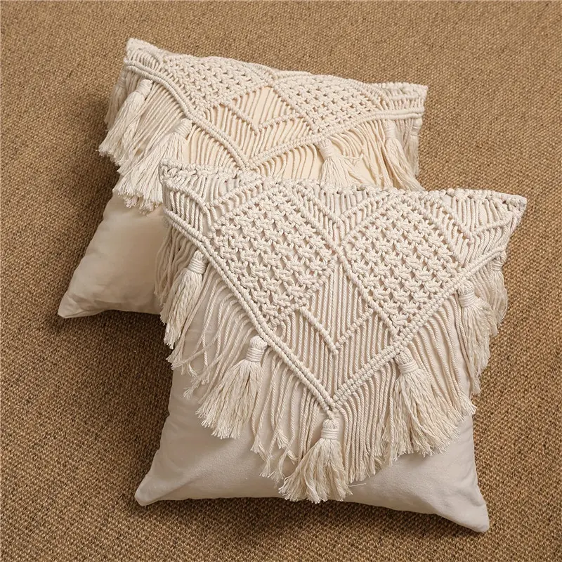 Bohemian Knit Tassels Fashion Pillow Cover Cushion Cover Decoration Homestay Sofa Bedroom Headboard Woven Pillow Cover