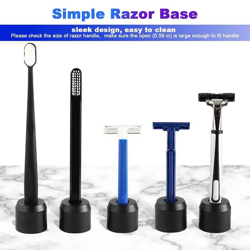 Razor Solo Stand/Base Brushed Aluminum Alloy Adjustable Safety Razor Stand Shaving Accessories Black/Silver 1pc