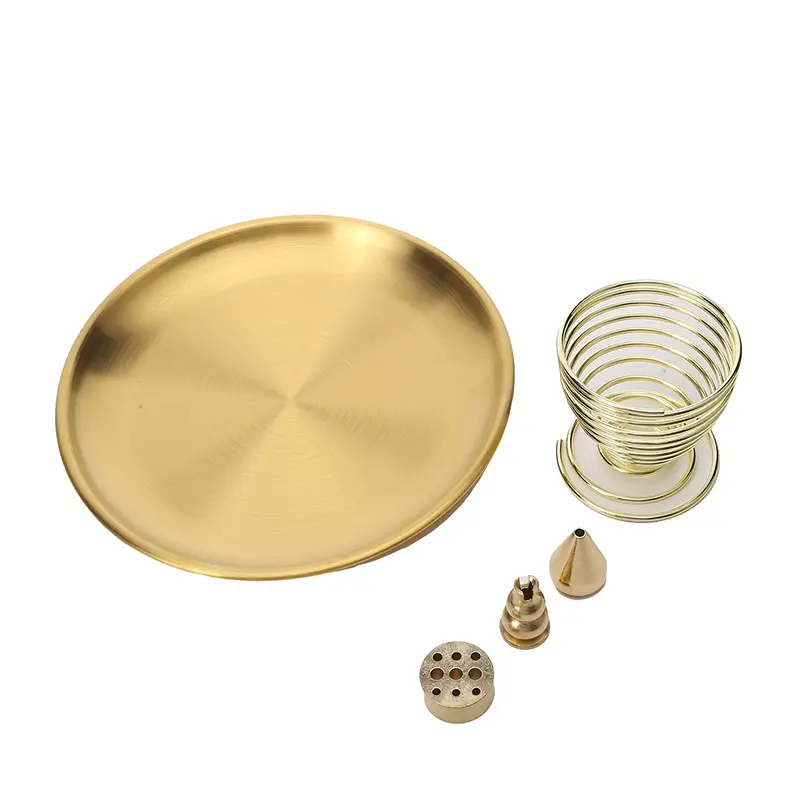 Brass Handmade Incense Insert Nine Hole Incense Seat Durable Water Drop Shape Coils Base Holder Brass Incense Tray Home Decor