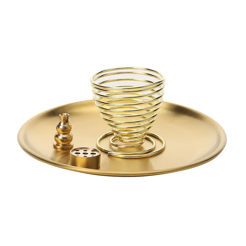 Brass Handmade Incense Insert Nine Hole Incense Seat Durable Water Drop Shape Coils Base Holder Brass Incense Tray Home Decor