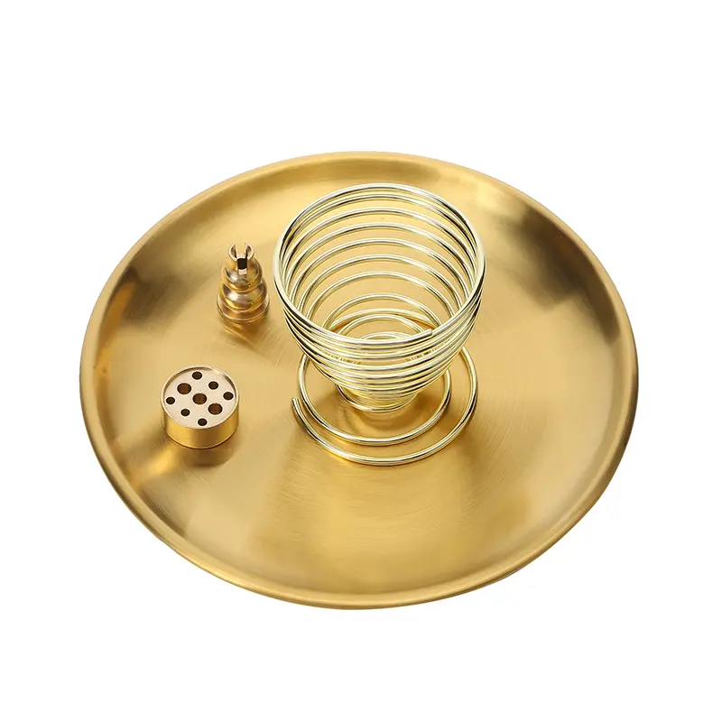 Brass Handmade Incense Insert Nine Hole Incense Seat Durable Water Drop Shape Coils Base Holder Brass Incense Tray Home Decor