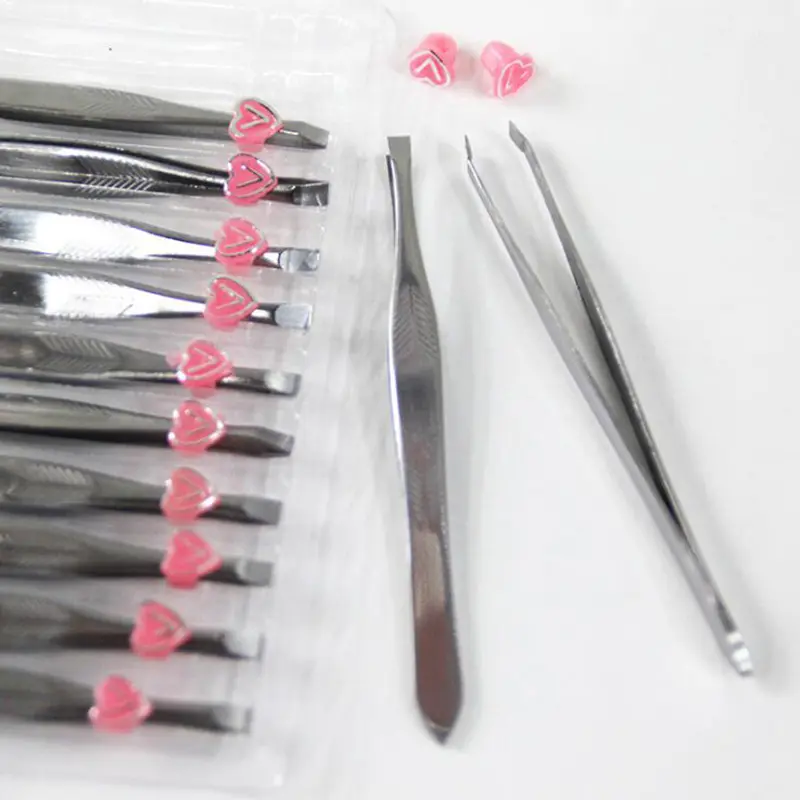 12 Pcs/set Stainless Steel Eyebrow Tweezers Hair Pluckers Clip Eyebrow Trimmer Eyelash Extension Clip Utility Makeup Beauty Tool