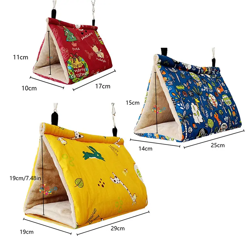 Bird Nest House Hanging Cage Warm Thickened Plush Sleeping Bed Cave Comfortable Hammock Hanging Nest For Bird Pet Accessories