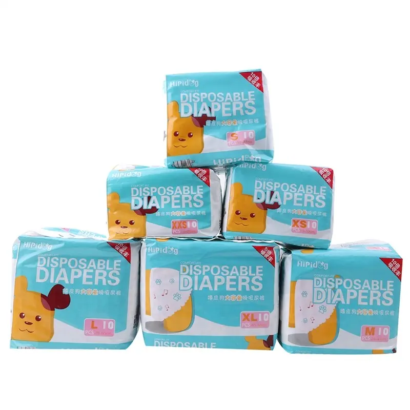 10PCS/Bag Disposable Dog Diapers Diaper For Dogs Pet Female Dog Leakproof Nappies Puppy Super Absorption Physiological Pants