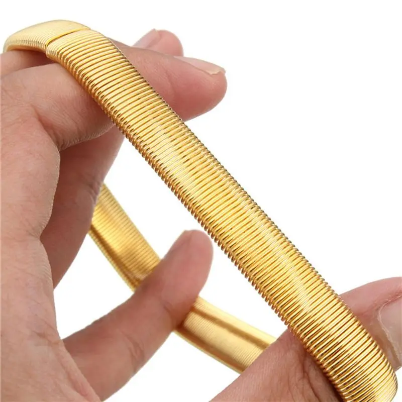 Popular Bracelet Jewelry Unisex Punk Solid Elastic Bracelet Metal Sleeve Hoop Springs Steel Wire Armband Bracelet Perimeter 26cm