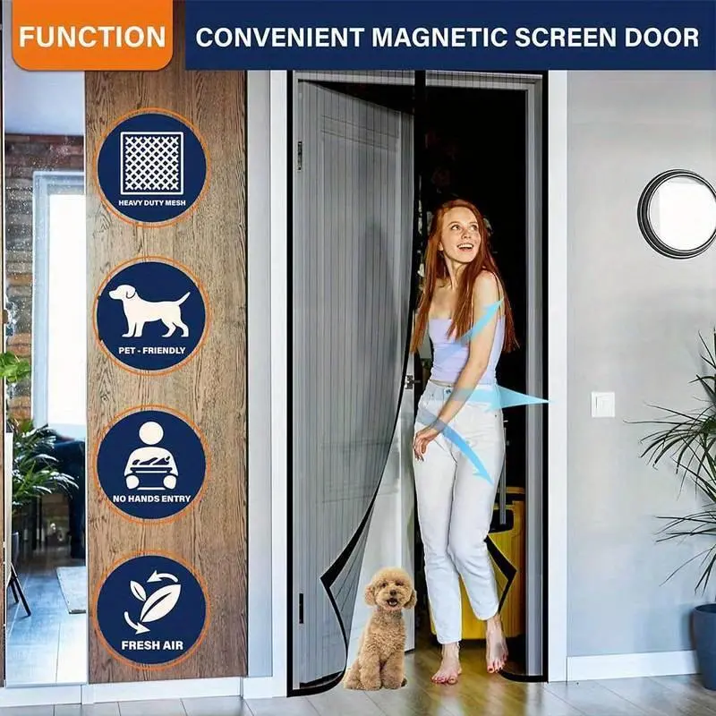 Summer Magnetic Mosquito Net Door 100*210 Cms Window Curtains Automatic Closing Curtain Shades Screen Home Textile Garden