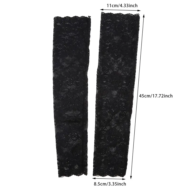 Woman Ladies Lace Arm Cover Sunscreen Long Lace Fingerless Mittens Covered Scar Elastic Sleeve Ladies Driving Gloves Scar Cover