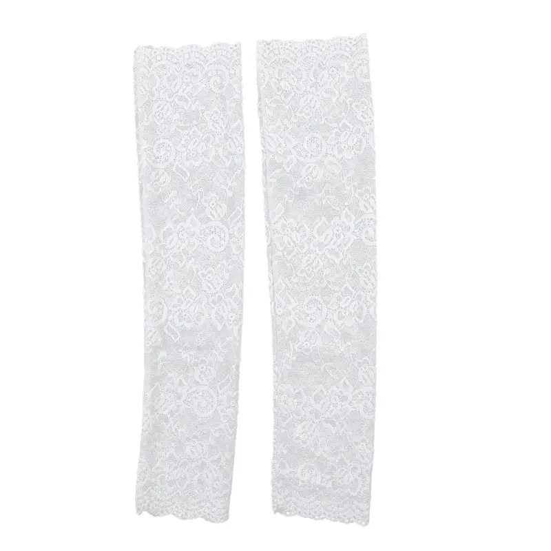 Woman Ladies Lace Arm Cover Sunscreen Long Lace Fingerless Mittens Covered Scar Elastic Sleeve Ladies Driving Gloves Scar Cover