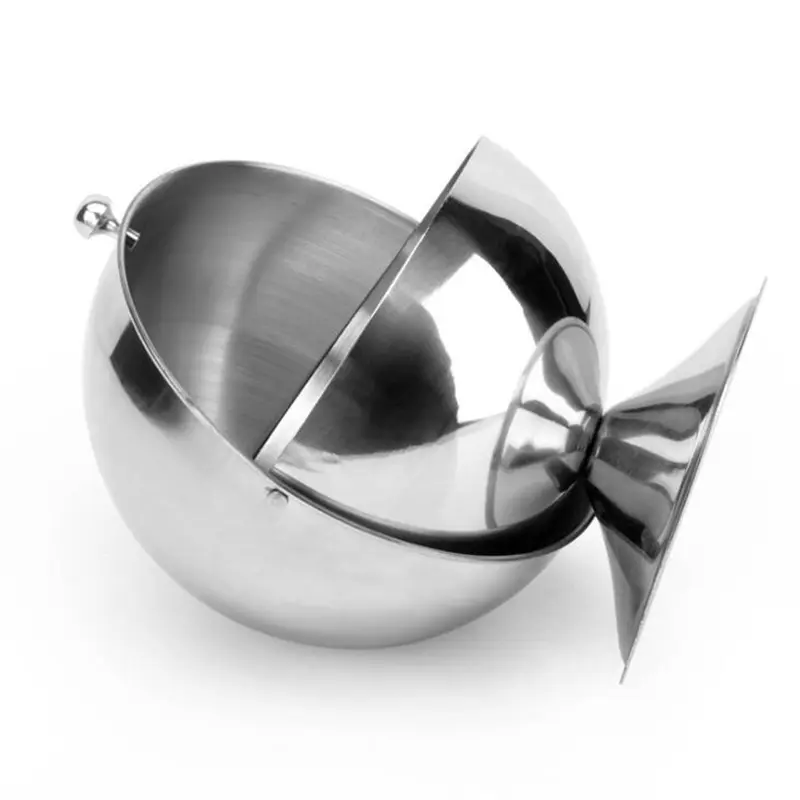 High Quality Home Stainless Steel Kitchen Spherical Sugar Bowl Seasoning Bottle Spice Tank Can Flip Kruidenpot Tarro De Especias