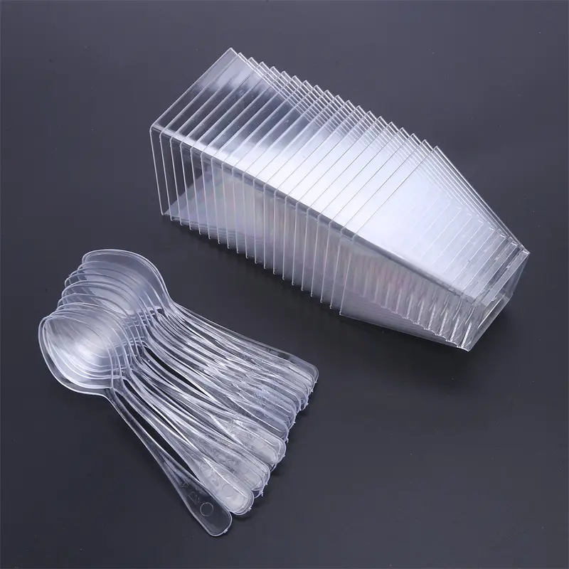 Disposable Tableware Set Dessert Cups Spoons Set Jelly Smoothie Mousse Fruit Cube Pudding Cup Party PS Dessert Suit Cups
