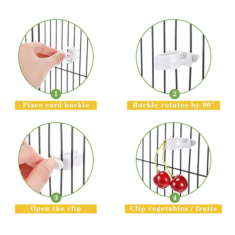 6pcs Birds Food Holder Pet Parrot Feeding Fruit Vegtable Clip Cuttlefish Bone Feeder Device Pin Clamp Bird Cage Accessories