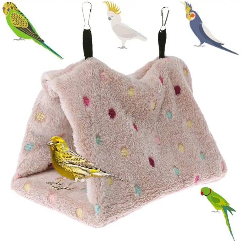 Triangle Shape Bed Hammock Winter Warm Nests Pet Bird Parrot House Hanging Cave Cage Tent Portable Pet Supplies