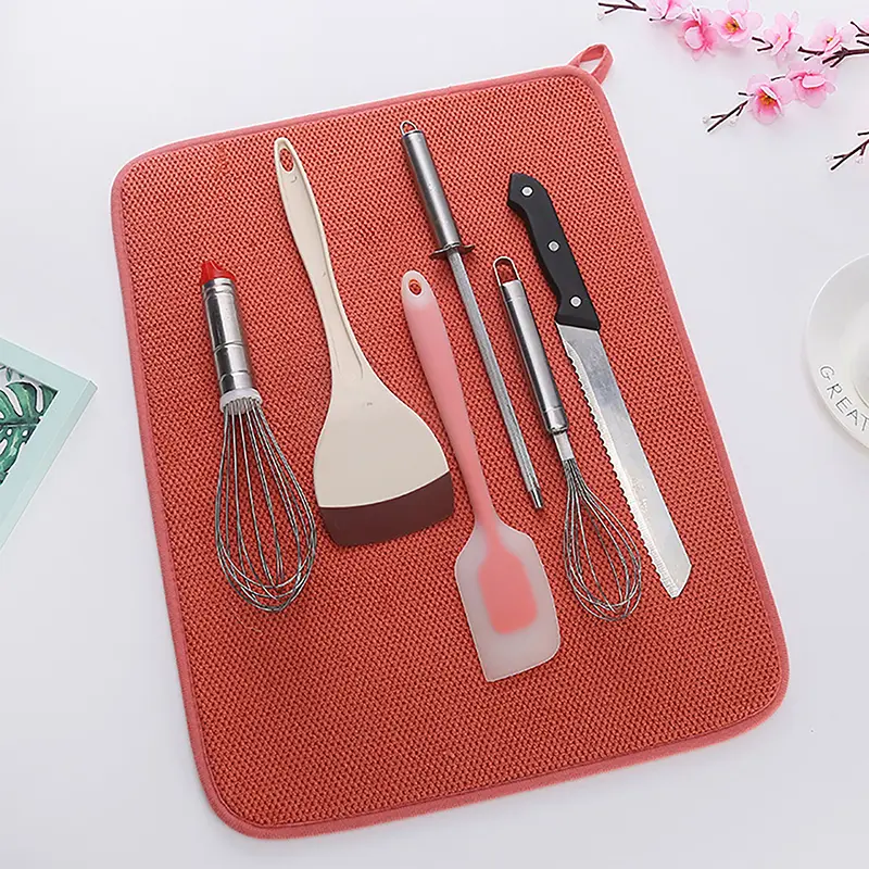 Dish Drying Mat In The Cabinet Drying Mats Microfiber Absorbent Table Placemat Non Slip Heat Resistant Drain Drying Pad 30x40cm