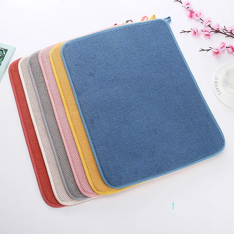 Dish Drying Mat In The Cabinet Drying Mats Microfiber Absorbent Table Placemat Non Slip Heat Resistant Drain Drying Pad 30x40cm
