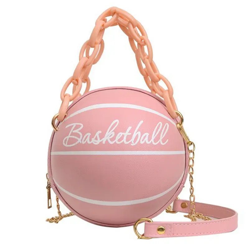 Women Ball Handbag Round Basketball Shape Small Handbags Casual PU Leather Female Crossbody Bags Crossbody Girls Coin Purse