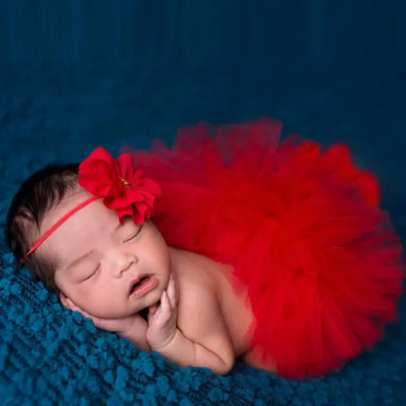 Baby Tutu Skirt Newborn Photography Props Cute Princess Infant Outfit With Flower Headband Accesssories Baby Girls Dress