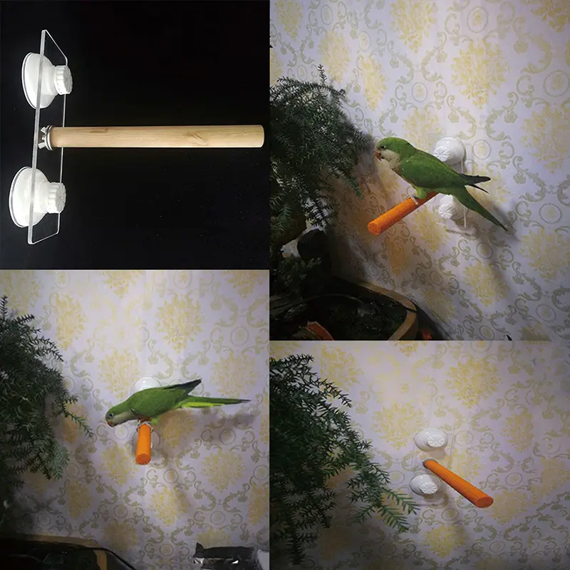 Wooden Parrot Stand Stick Rack Perch For Birds Pet Parrot Toy Bird Cage Accessories Parrot Bath Shower Standing Rack Length 10cm