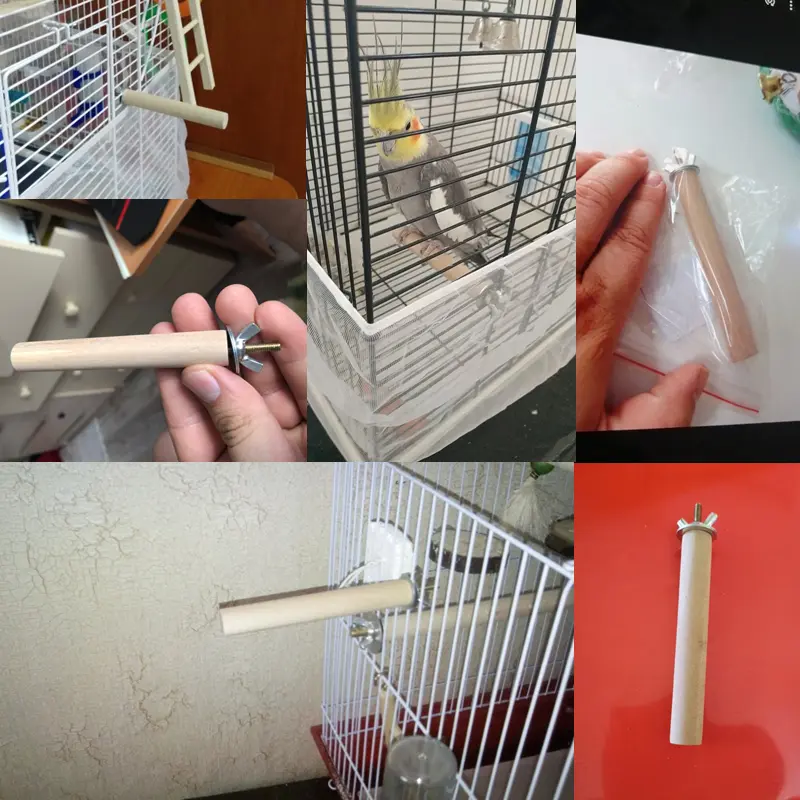 Wooden Parrot Stand Stick Rack Perch For Birds Pet Parrot Toy Bird Cage Accessories Parrot Bath Shower Standing Rack Length 10cm