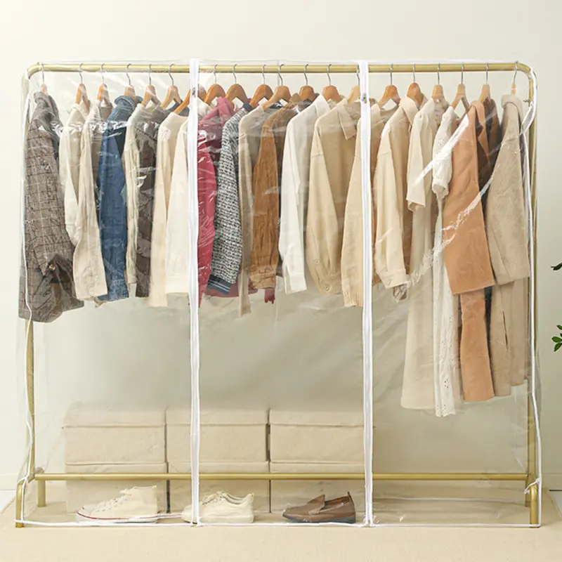 2025 PEVA Clothes Dust Cover Fabric Case Suit Cover For Home Hanging-type Coat Storage Bag Wardrobe Hanger Transparent Organizer