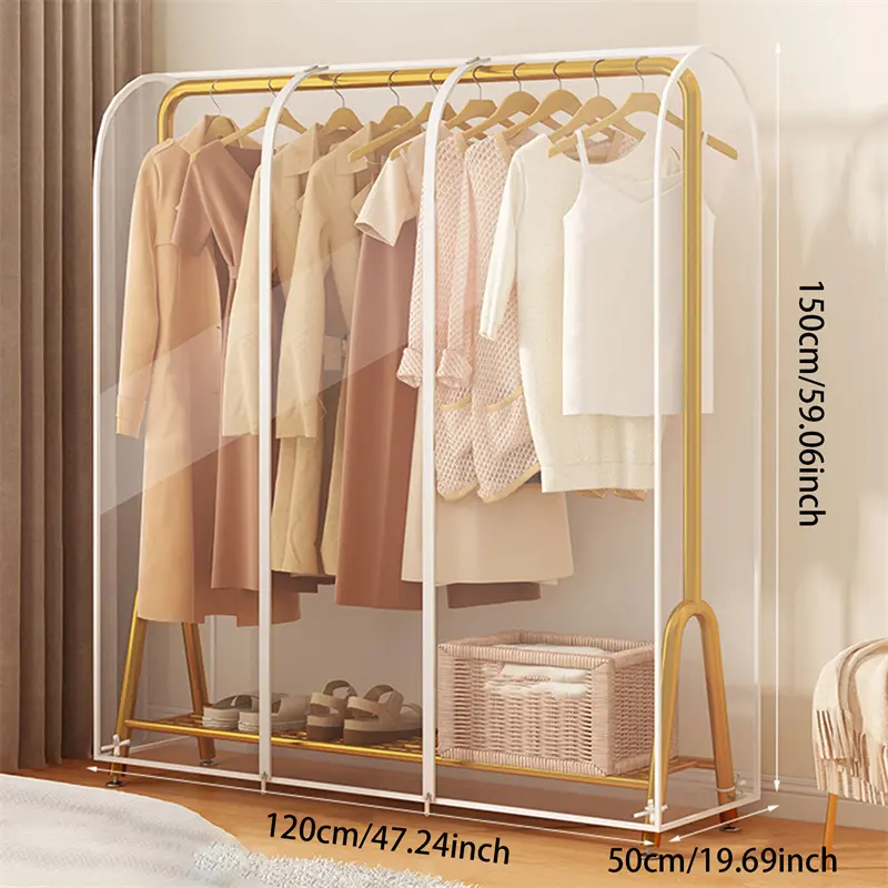 2025 PEVA Clothes Dust Cover Fabric Case Suit Cover For Home Hanging-type Coat Storage Bag Wardrobe Hanger Transparent Organizer