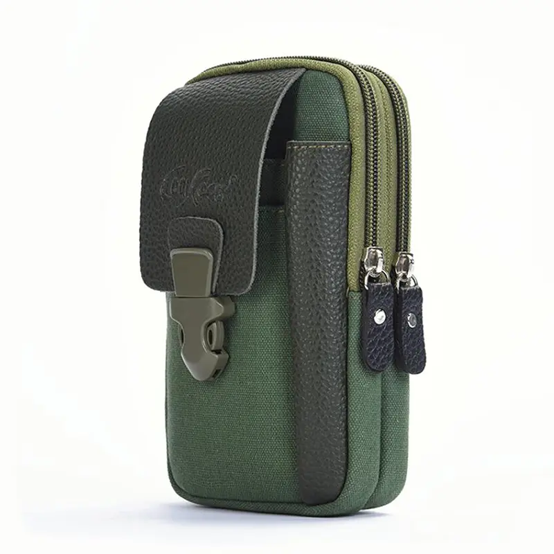 Men Waist Bags Casual Male Zipper Small Solid Color Card Holder Simple All-Match Convenient 4 Inch Phone Packs Belt Fanny Purse