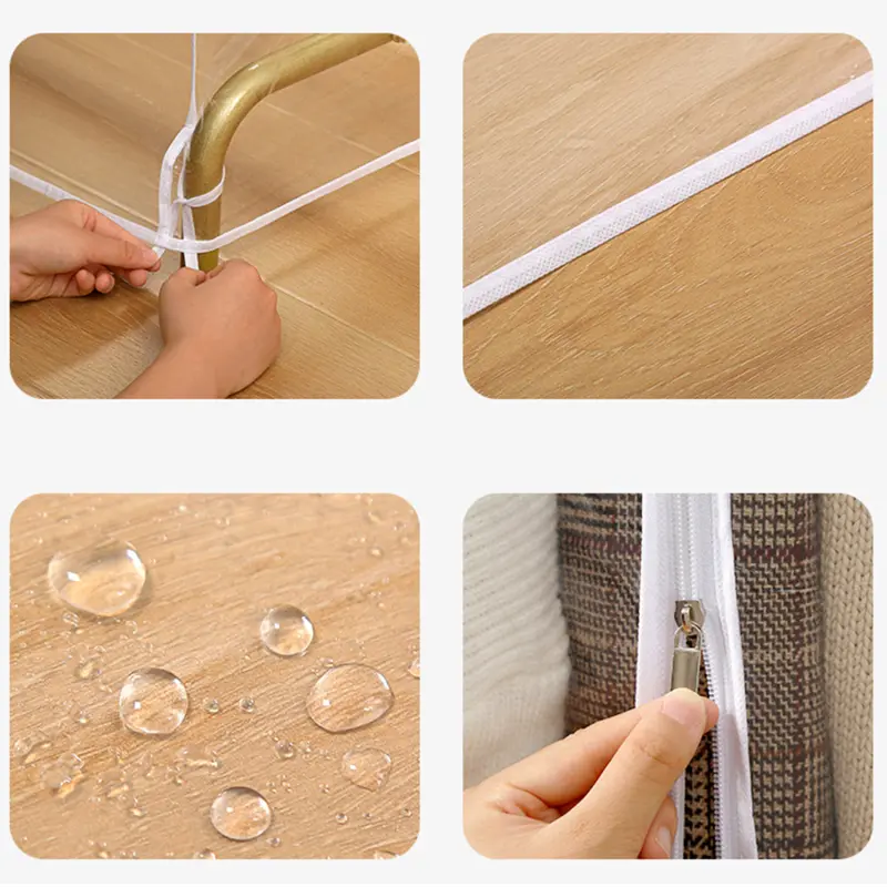2025 PEVA Clothes Dust Cover Fabric Case Suit Cover For Home Hanging-type Coat Storage Bag Wardrobe Hanger Transparent Organizer