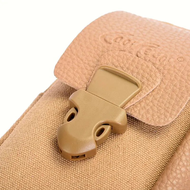 Men Waist Bags Casual Male Zipper Small Solid Color Card Holder Simple All-Match Convenient 4 Inch Phone Packs Belt Fanny Purse