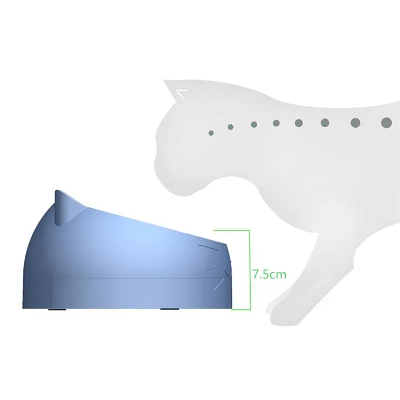 200ml 400ml 15 Degrees Tilted Stainless Cat Bowls Non-slip Base Pets Puppy Cats Food Drink Water Feeder Neck Protection Pet Bowl