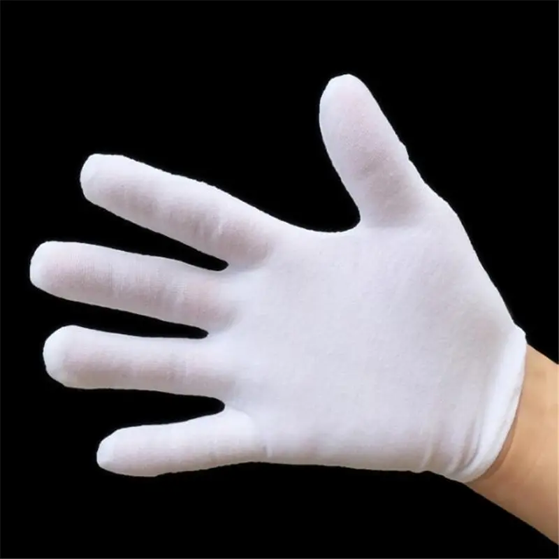 12 Pairs/pack Household Glove White Cotton  Home Dust Gloves Waiters/Drivers/Jewelry/Workers Gloves Sweat Absorption Gloves