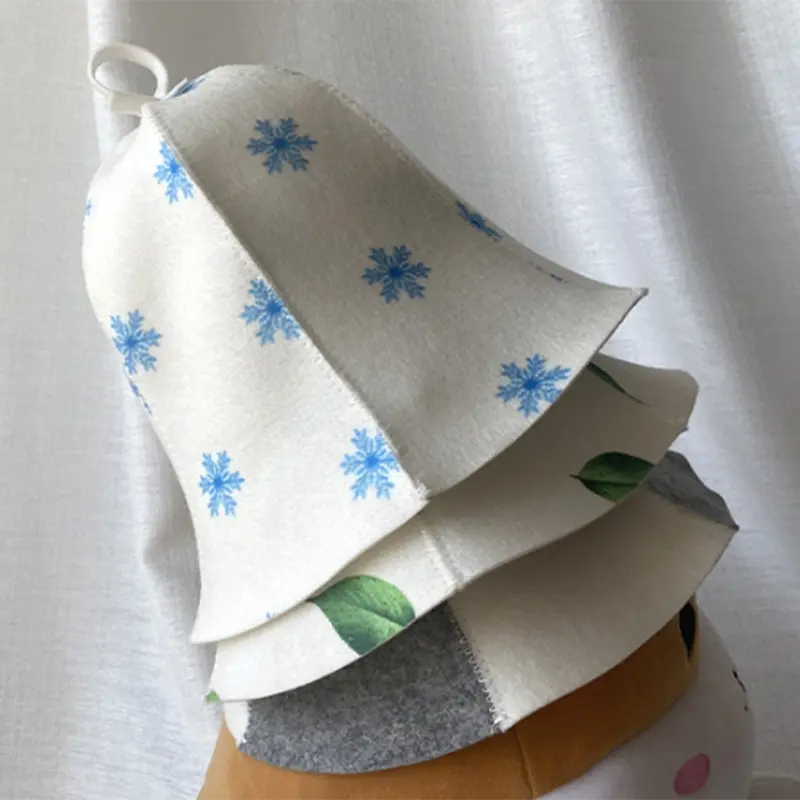 1PC Bath Anti Heat Felt Head Protection Free Size Russian Style Shower Cap Sauna Hat Sauna Vaporarium Accessories Wholesale New