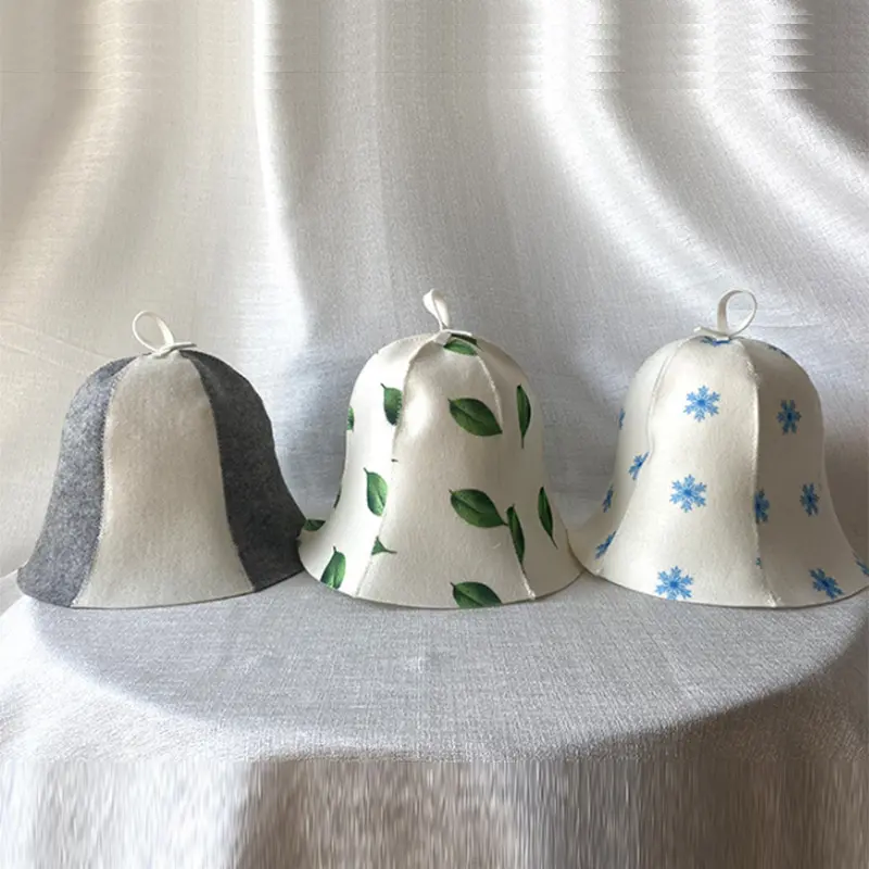 1PC Bath Anti Heat Felt Head Protection Free Size Russian Style Shower Cap Sauna Hat Sauna Vaporarium Accessories Wholesale New