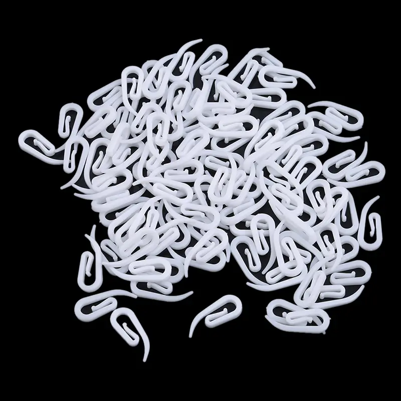 100-200pcs White Hanging Curtain Hooks Household Plastic Window Hanger Curtain Curtain Hooks Holder Poles Tracks Accessories
