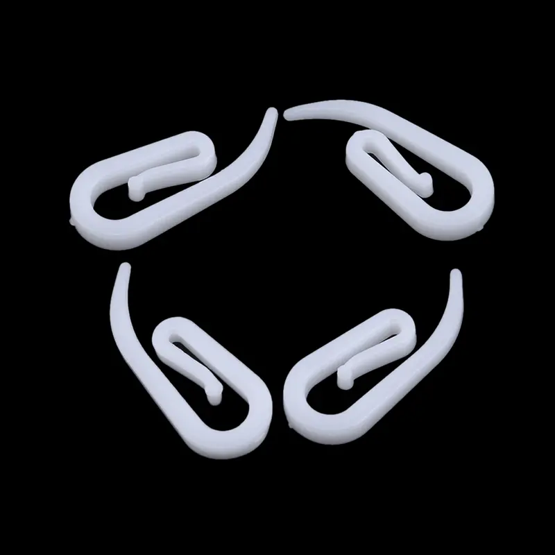 100-200pcs White Hanging Curtain Hooks Household Plastic Window Hanger Curtain Curtain Hooks Holder Poles Tracks Accessories