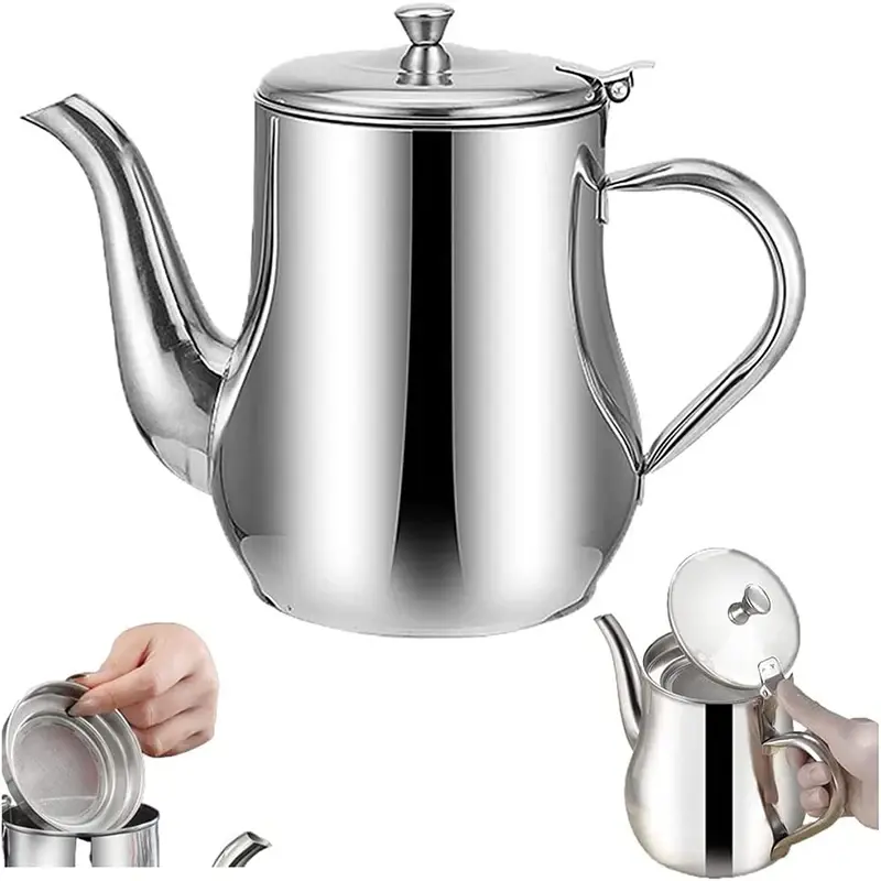 Strainer Oiler Stainless Steel Household Leak-Proof Pot Pour Oil Bottle Practical Oil Cans Seasoning Jars Kitchen Supplies