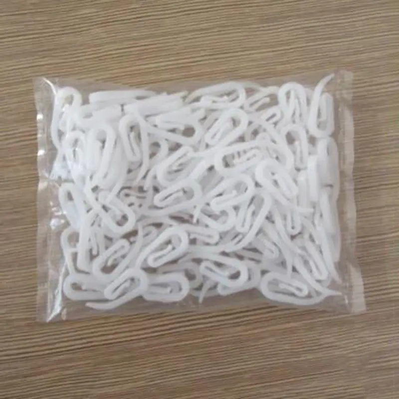 100-200pcs White Hanging Curtain Hooks Household Plastic Window Hanger Curtain Curtain Hooks Holder Poles Tracks Accessories