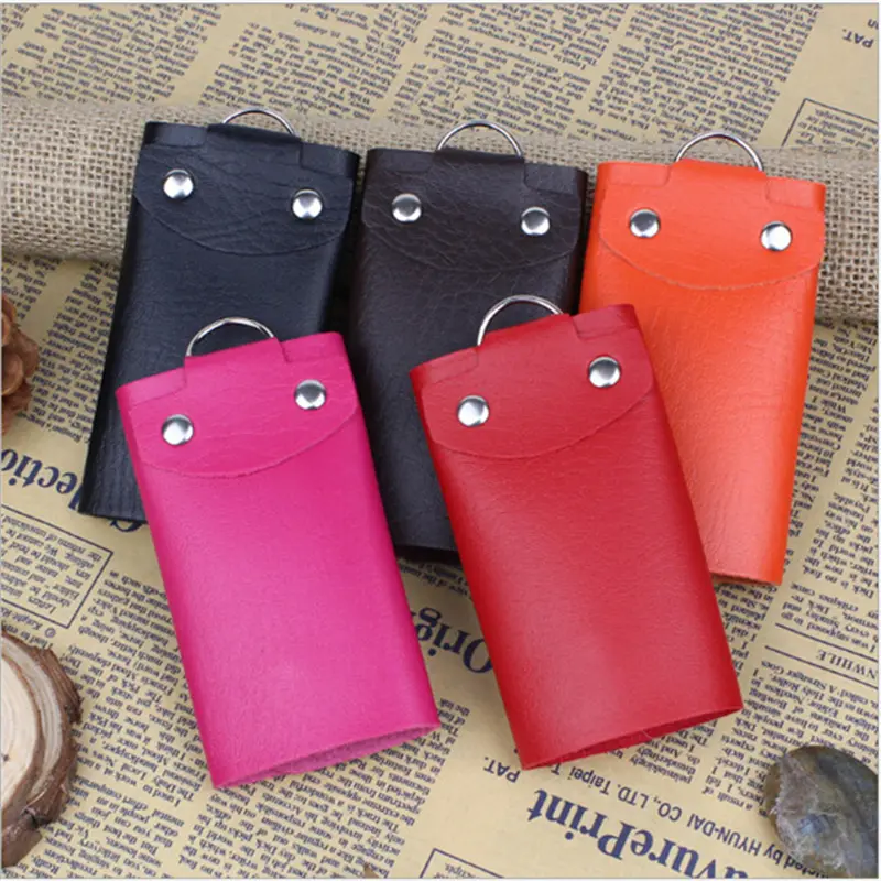 Keychain Wallet Pu Leather Key Holders Women Men Keys Organizer Fashion Solid Key Wallets Key Pouch Car Keychain Housekeeper