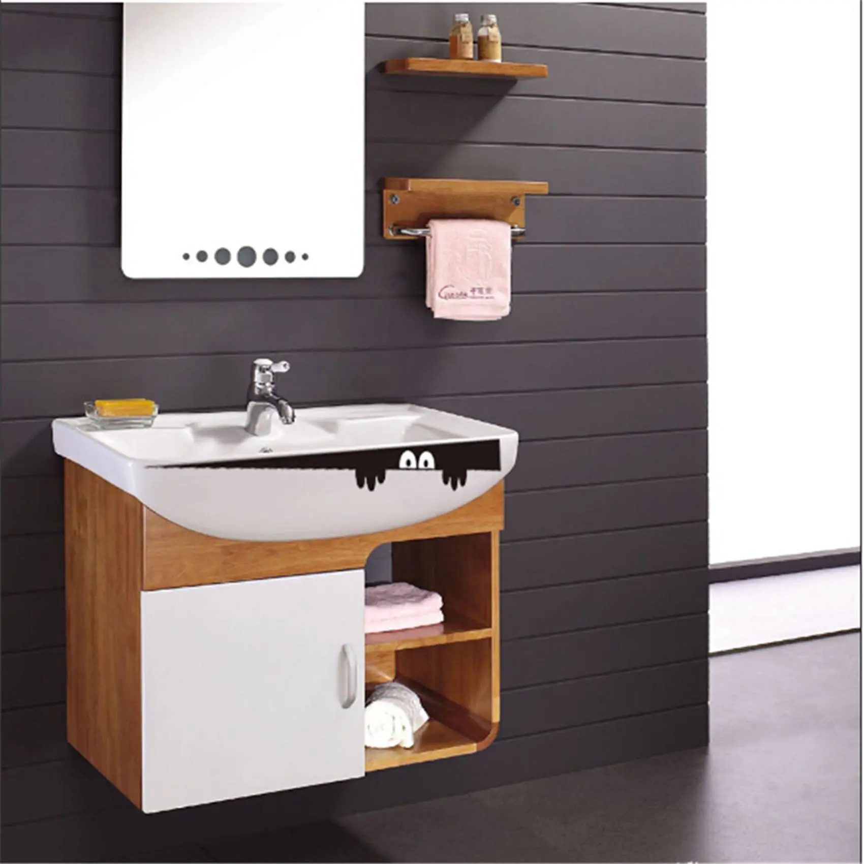Funny DIY Wall Sticker Toilet Seat Stickers Peep Monster Washbasin Bathroom PVC Cute Cartoon Decal art Removable Home Decor