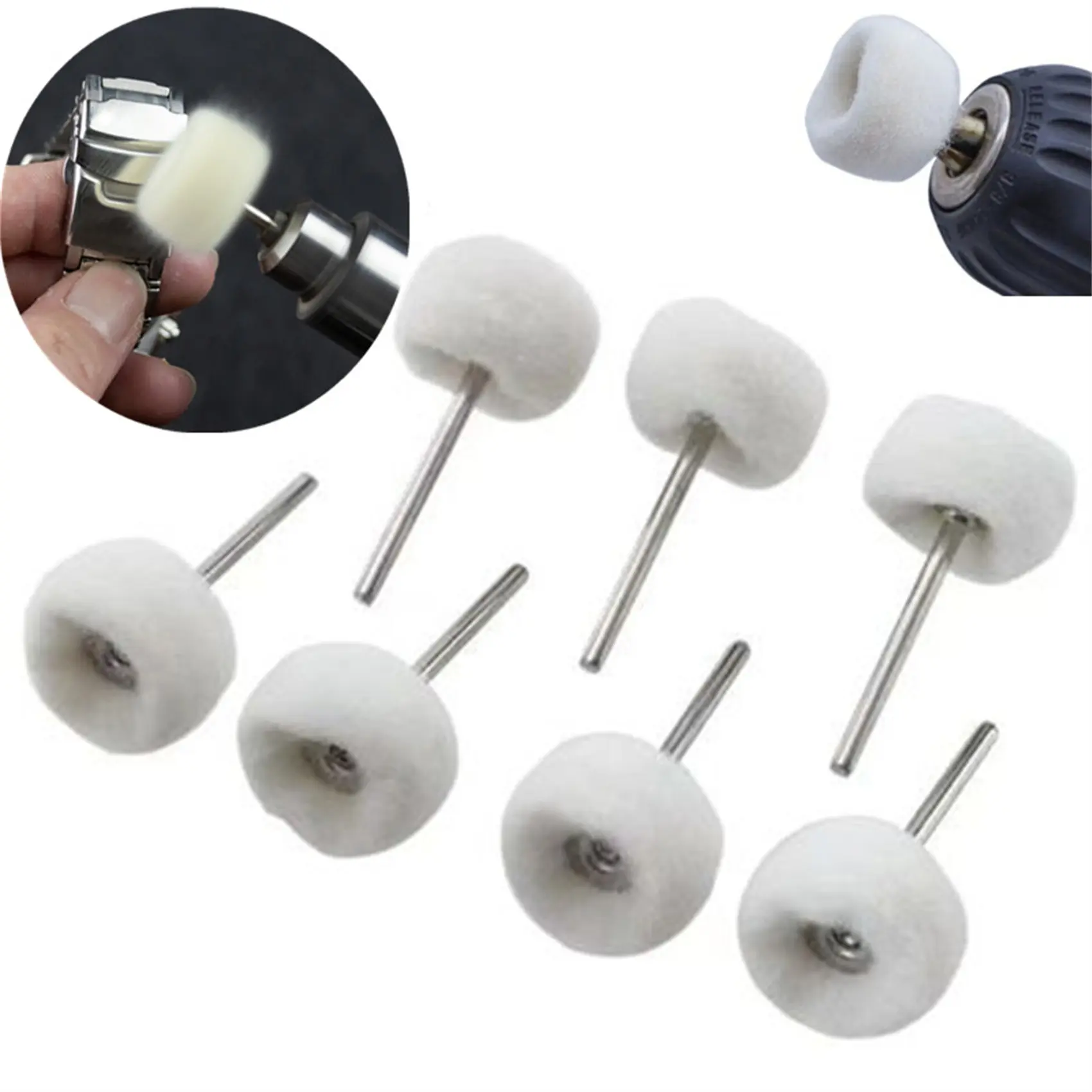 5/10/20pcs Mini grinding sanding head abrasive disc felt 3mm Shank buffing wheels metal Polish Brush Drill Rotary Tool Accessori