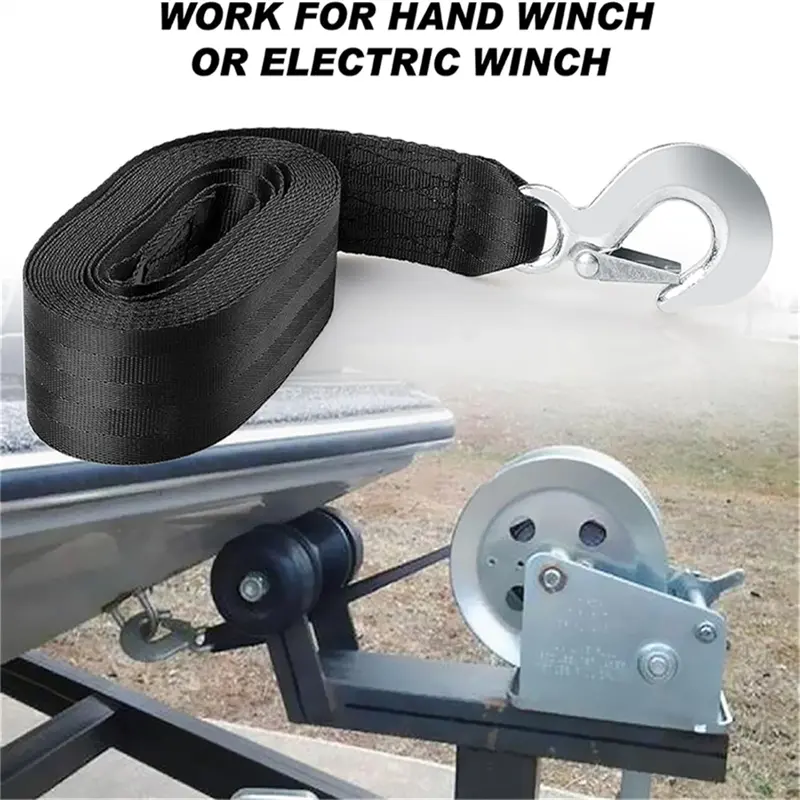 Boat Trailer Winch Strap Car Towing Rope Outdoor Emergency Trolley Rope for Auto Pontoon Fishing Boat + Many More